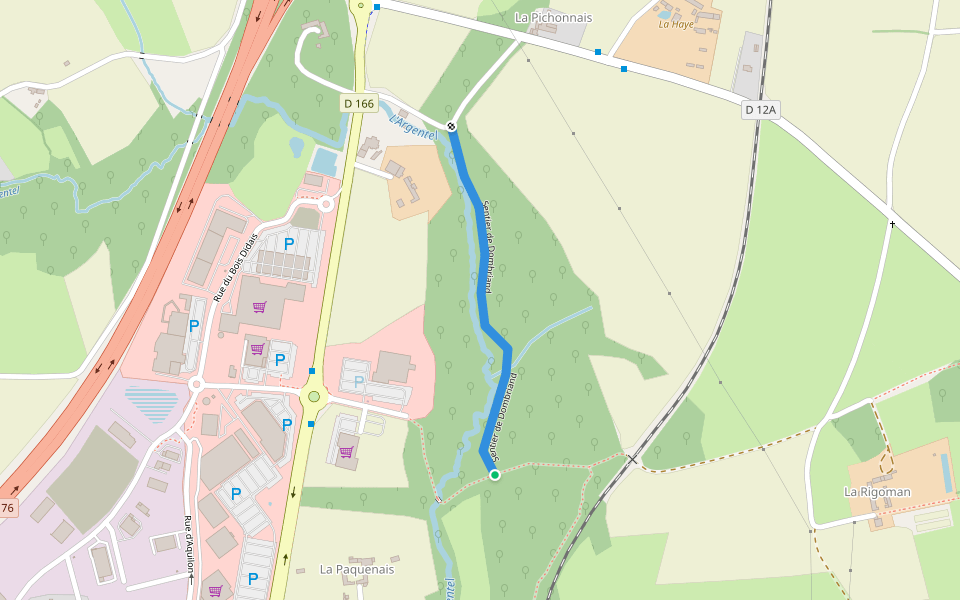 Sentier de Dombriand walking route map in Taden
