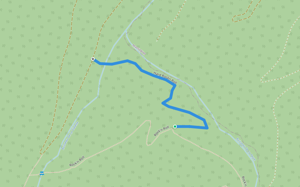 Hard Rockn Roll walking route map in Dourgne