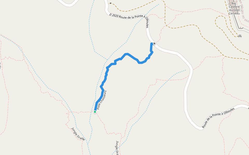 Piste Chasseurs walking route map in Sanary-sur-Mer