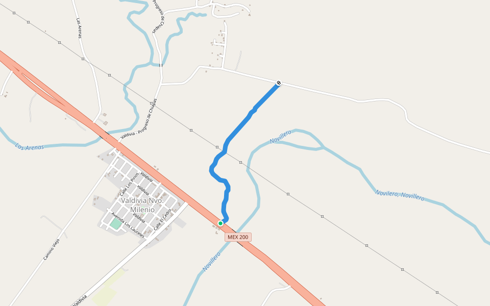 Callejon Zenon Martinez walking route map in Nuevo Milenio Valdivia