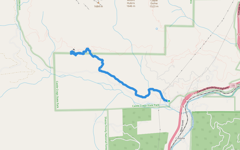 Flume Trail walking route map in Castella