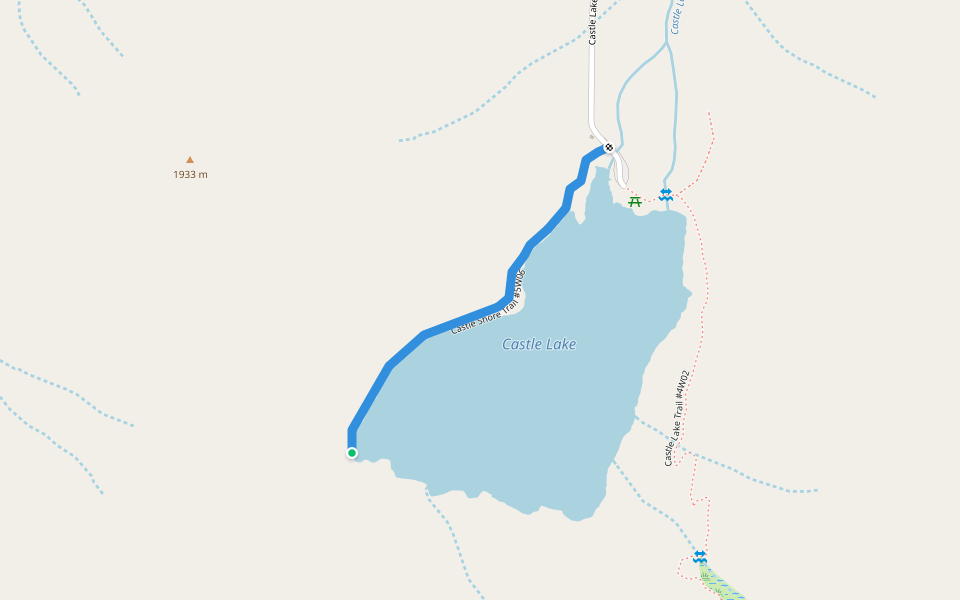 Castle Shore Trail #5W06 walking route map in Dunsmuir