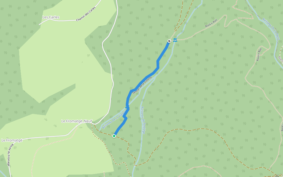 Sentier de la Vialette walking route map in Dourgne