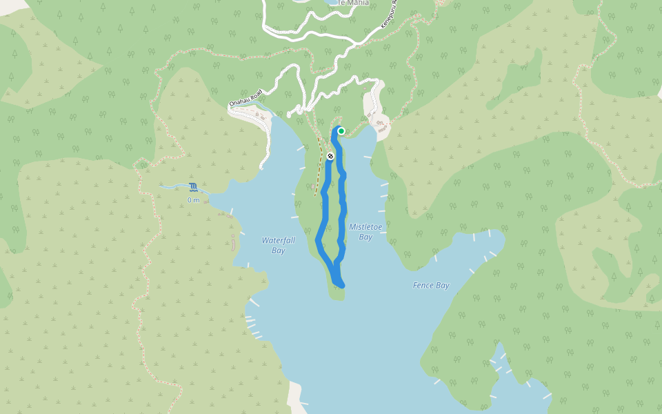 Peninsula Loop Walk walking route map in Ōnahau Bay