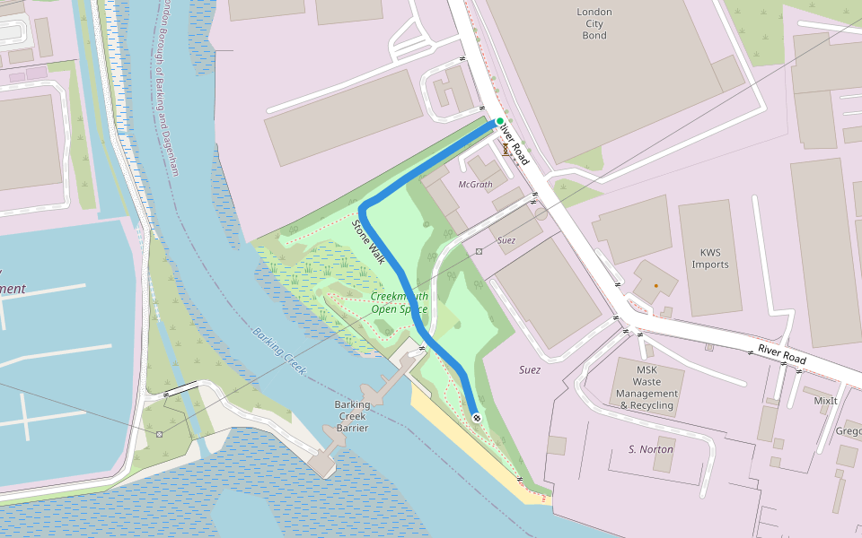 Stone Walk walking route map in Barking