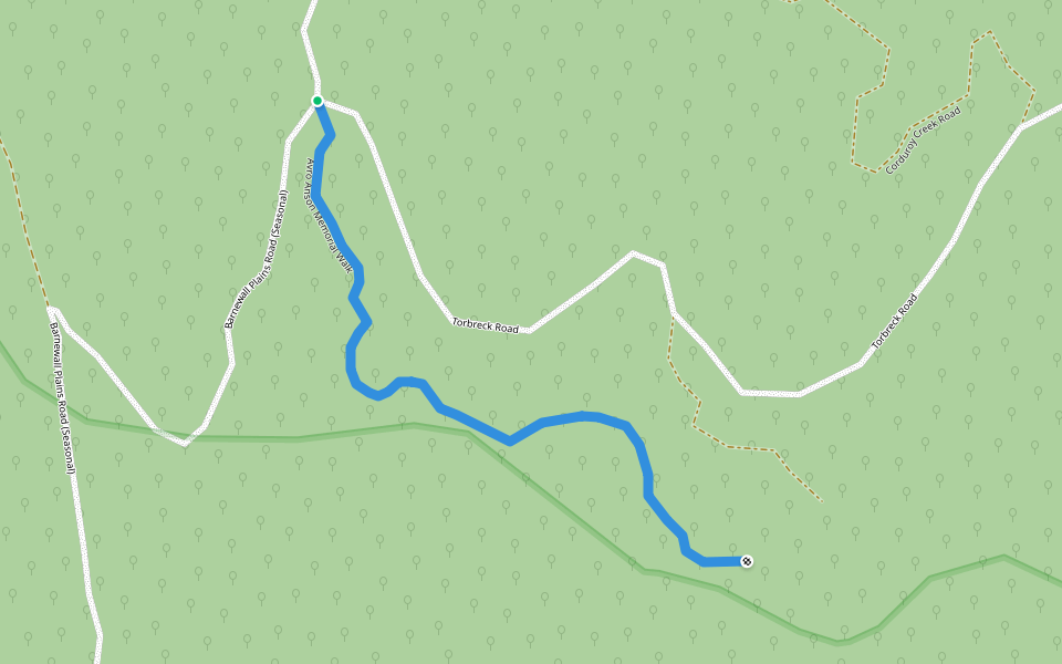 Avro Anson Memorial Track walking route map in Eildon