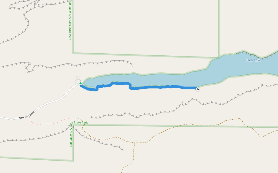 Deep Lake Trail walking route map in Coulee City