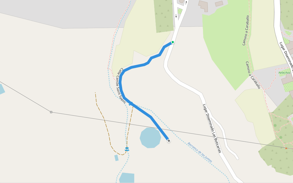Calle Camile Saint Saëns walking route map in Guía