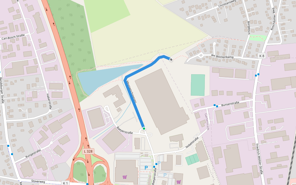 Meynwischseegen walking route map in Neumünster
