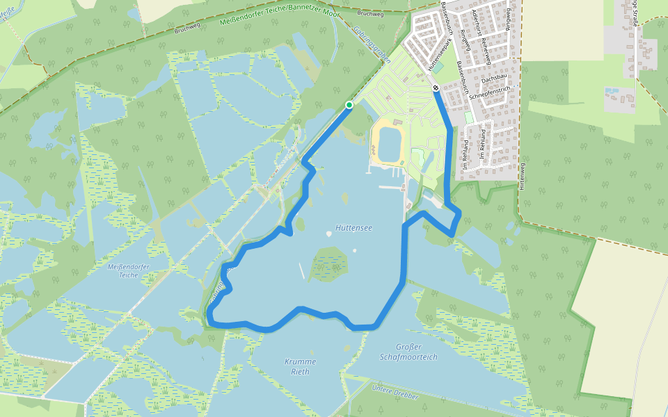 Hüttensee Rundweg walking route map in Winsen (Aller)