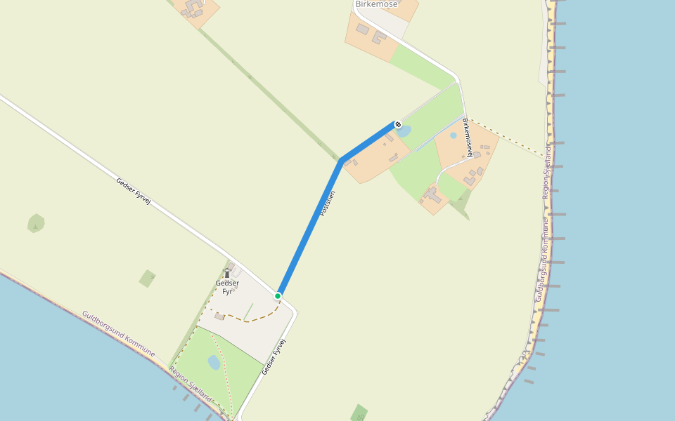 Poststien walking route map in Gedser