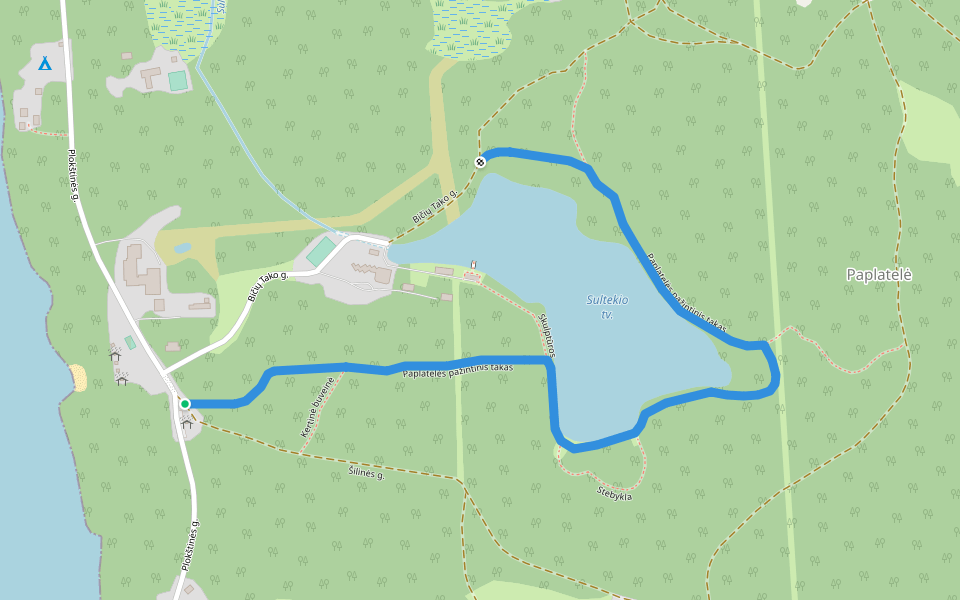 Paplatelės pažintinis takas walking route map in Paplatelė