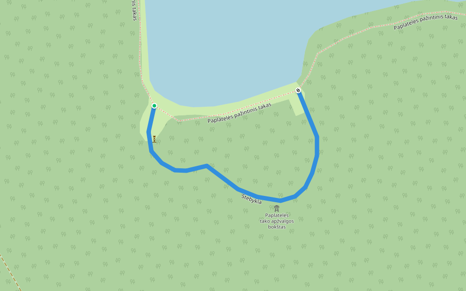 Stebykla walking route map in Paplatelė