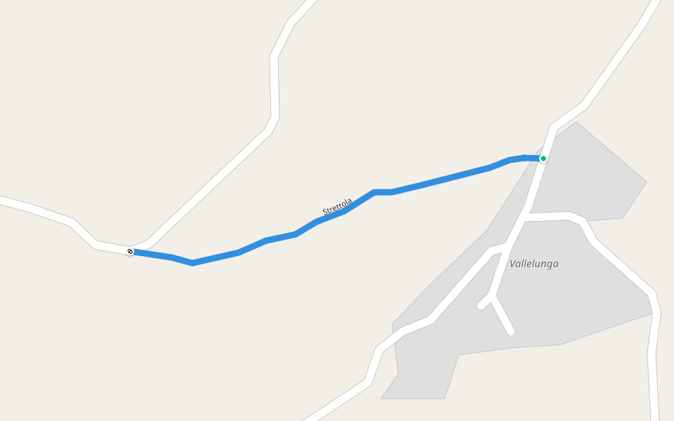 Strettola walking route map in Vallelunga