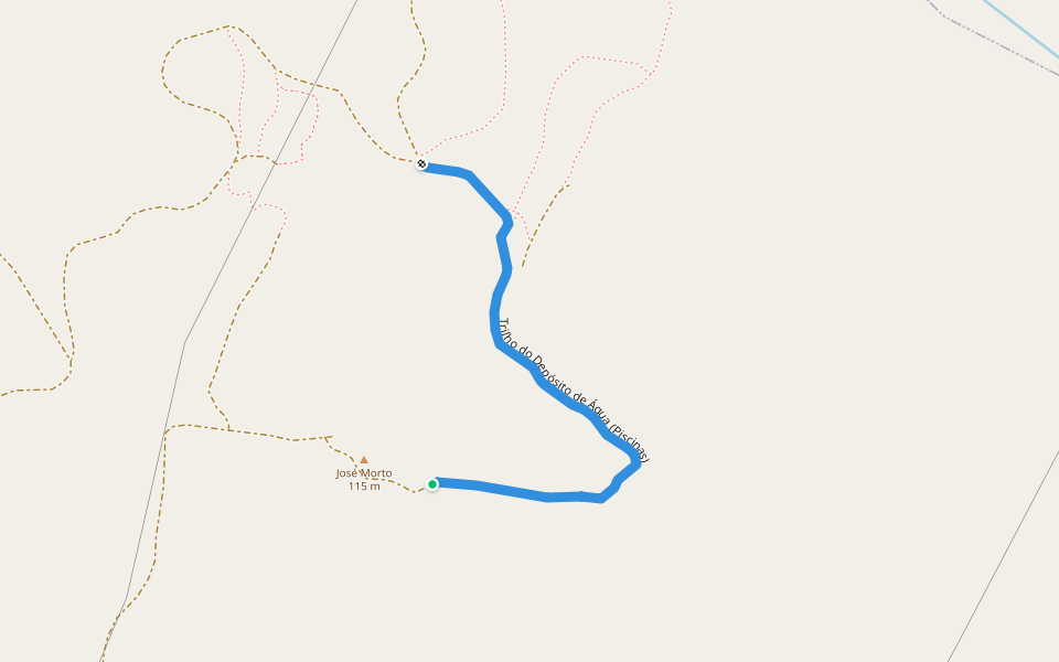 Trilho do Depósito de Água (Piscinas) walking route map in Santarém