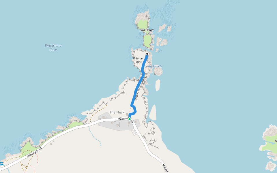 Elliston Puffin Colony walking route map in Elliston