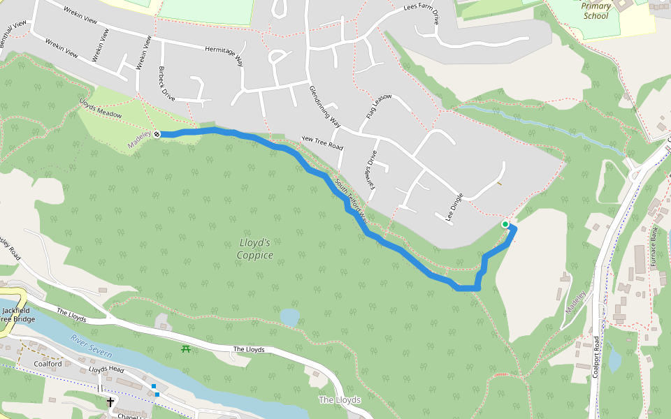 South Telford Way walking route map in Telford