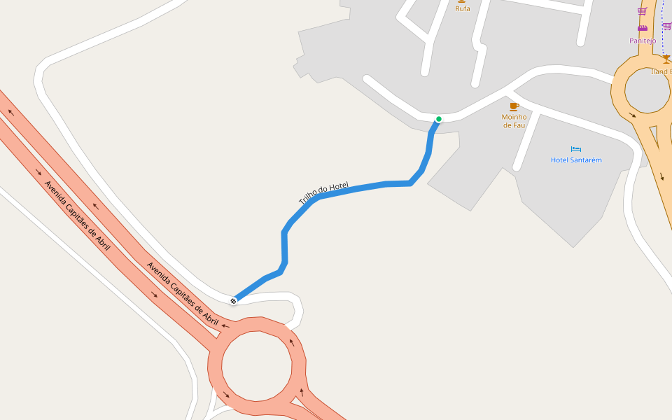 Trilho do Hotel walking route map in Santarém