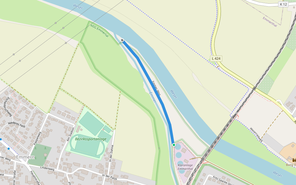 Emmer Weg walking route map in Emmerthal
