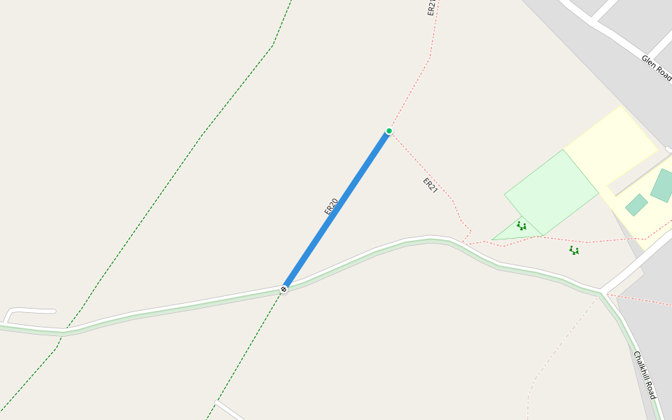 ER20 walking route map in Kingsdown