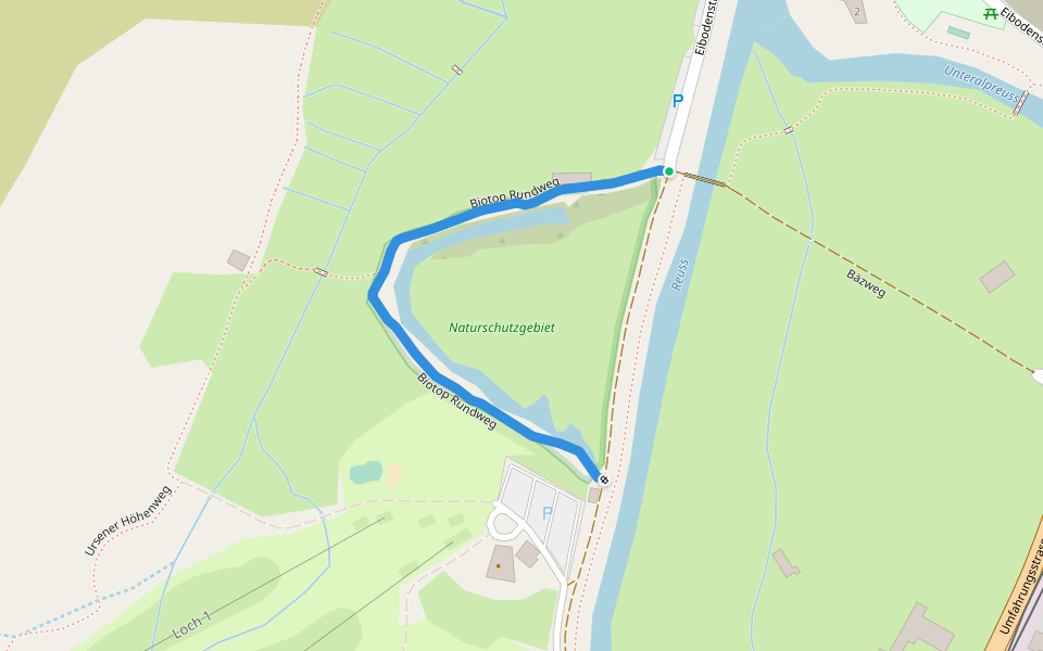 Biotop Rundweg walking route map in Andermatt