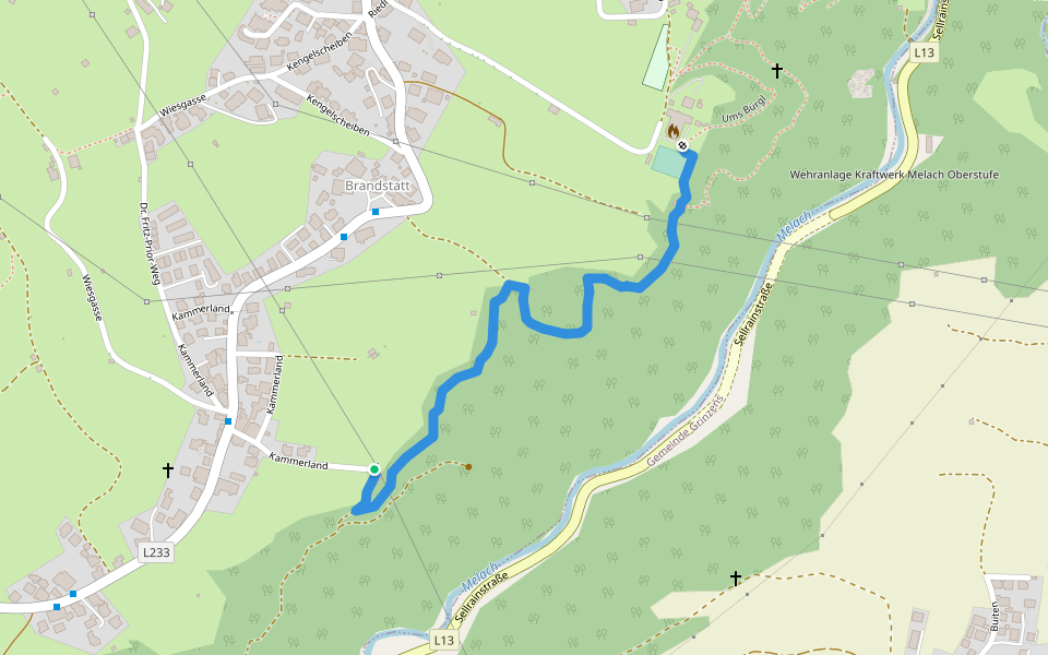 Karl-Trautner-Weg walking route map in Oberperfuss