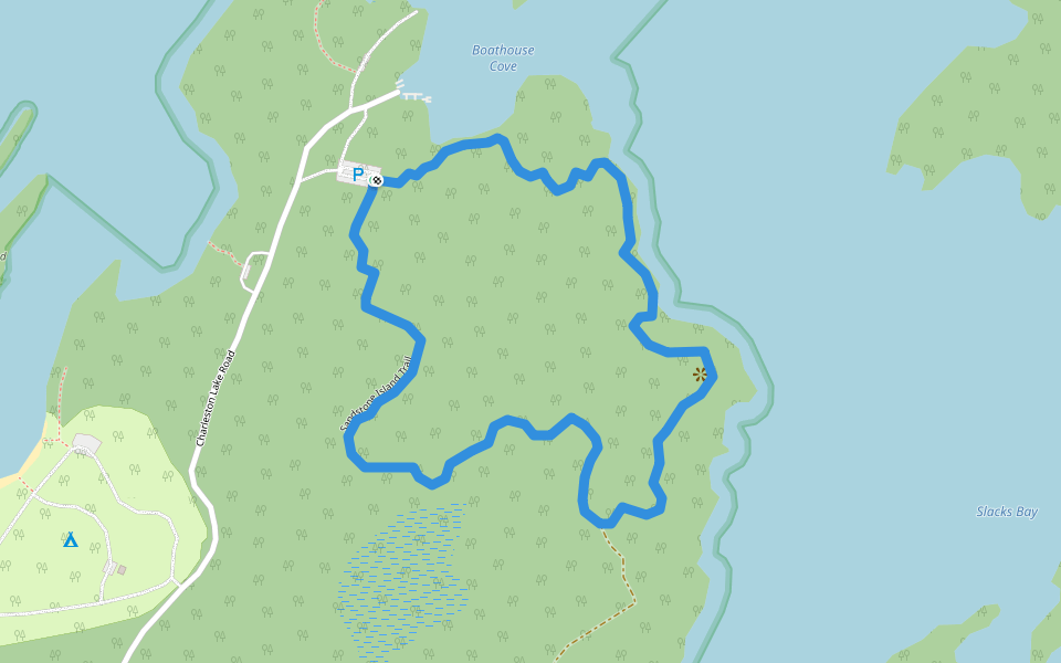 Sandstone Island Trail walking route map in Athens