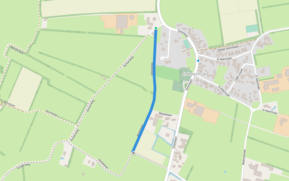 Middelwei walking route map in Eastermar