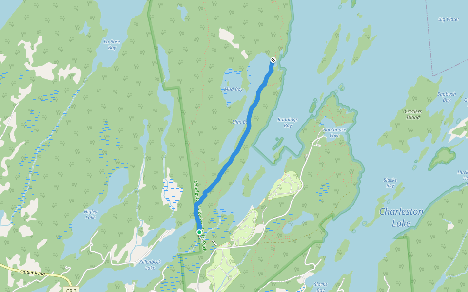 Tallow Rock Bay Loop East walking route map in Lansdowne