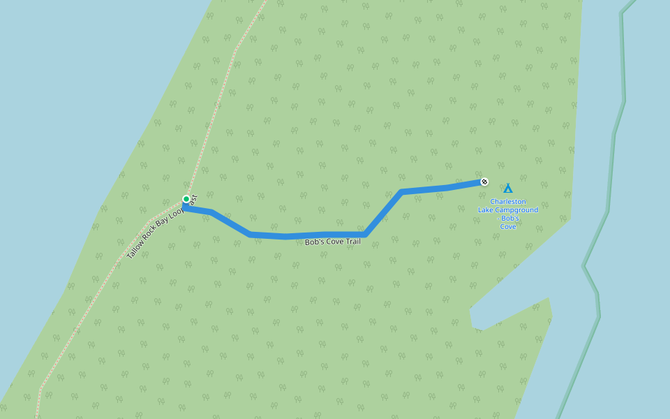 Bob's Cove Trail walking route map in Athens
