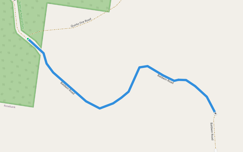 Baldwin Road walking route map in Rosebank