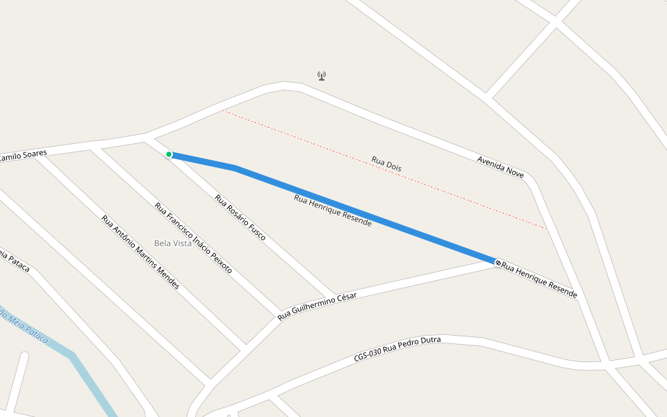 Rua Henrique Resende walking route map in Cataguases