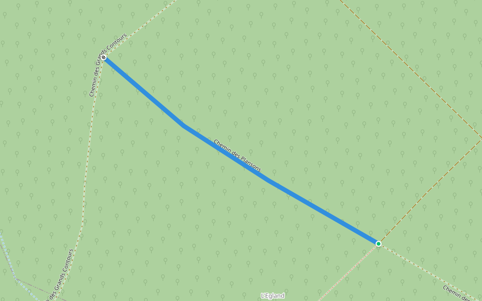 Chemin des Plansons walking route map in Bernon