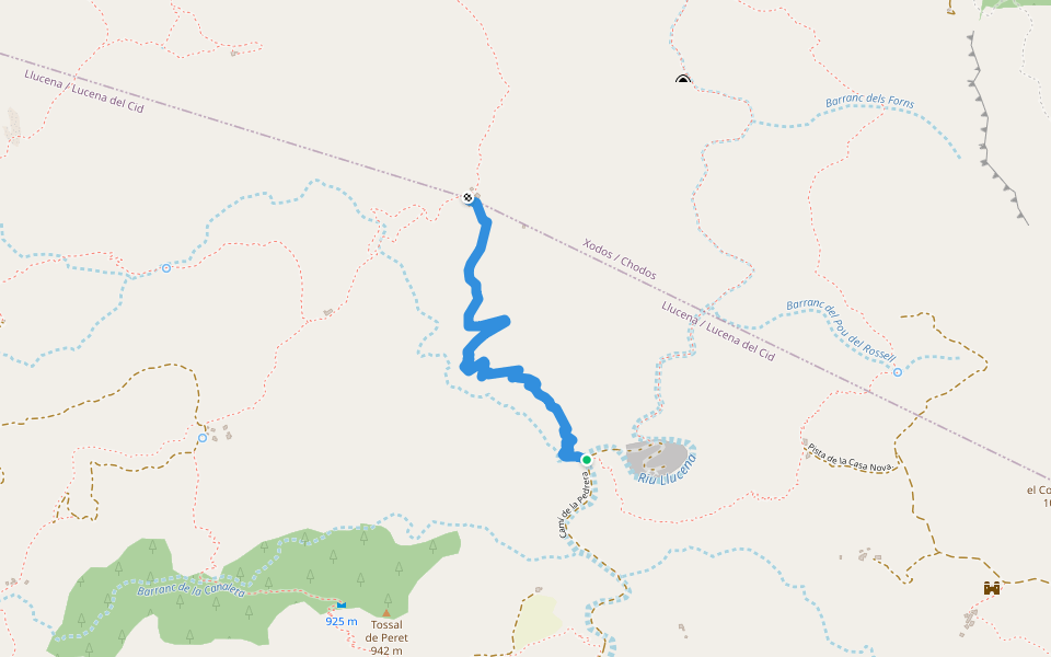 PRCV 328 walking route map in Lucena del Cid