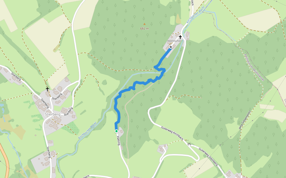Vogelstimmenweg (38) walking route map in Flatting
