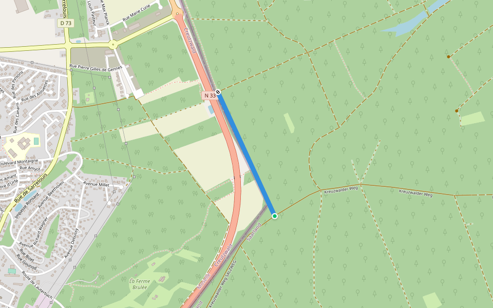 Grenzweg  Franco - Allemande walking route map in Völklingen