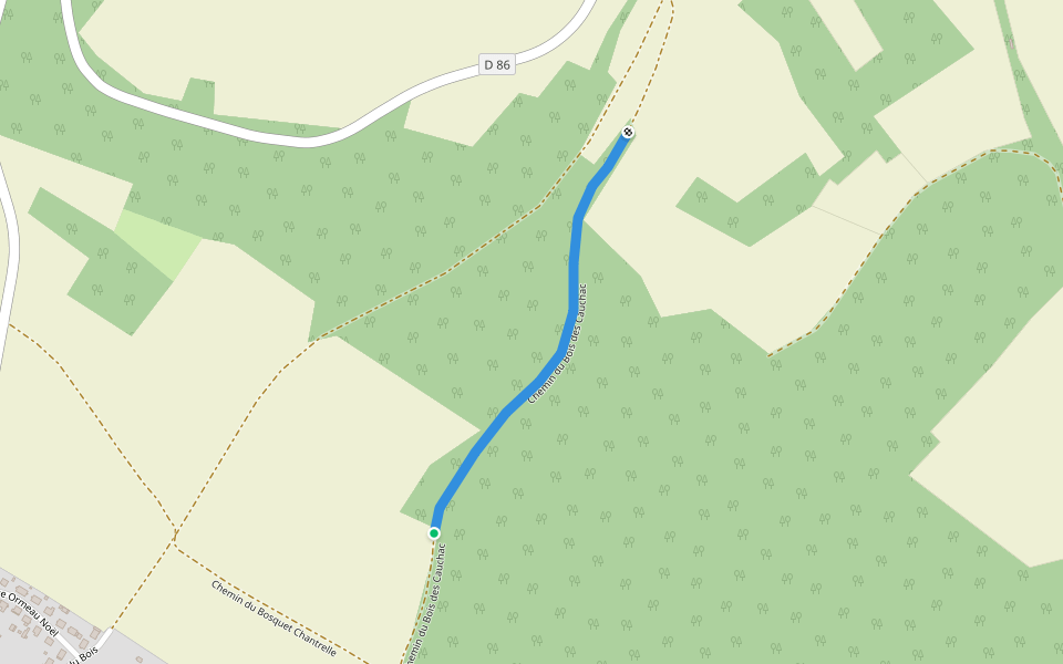 Chemin du Bois des Cauchac walking route map in Ully-Saint-Georges