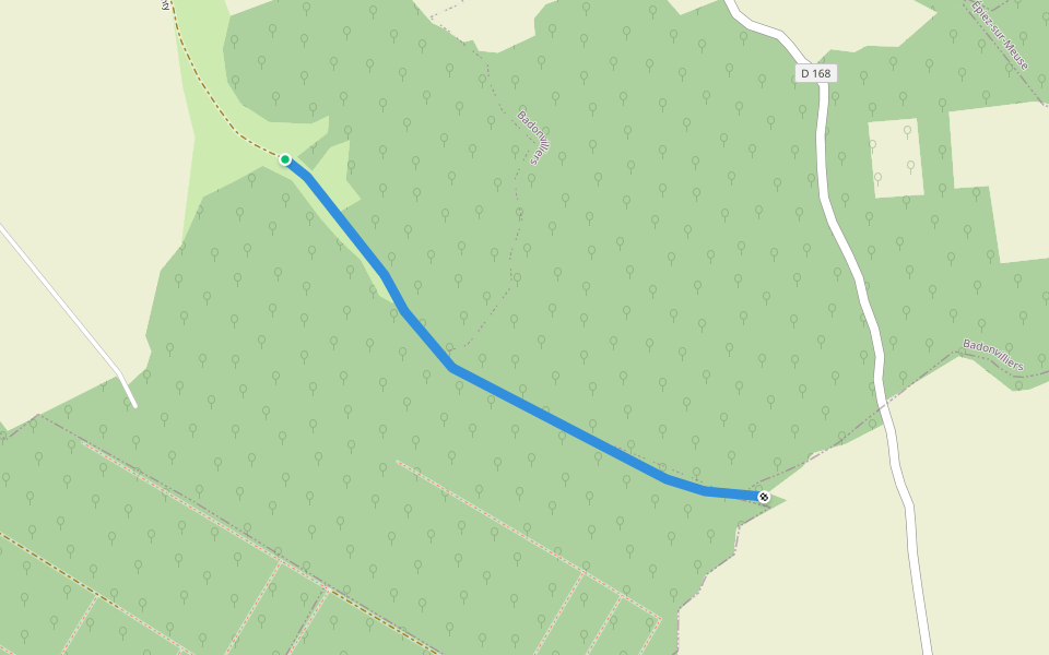 Chemin Rural de Gérauvillers à Amanty walking route map in Badonvilliers-Gérauvilliers