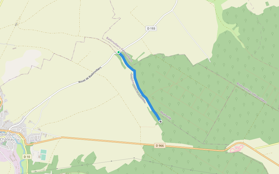 Chemin de Vaux à Hatton walking route map in Abainville
