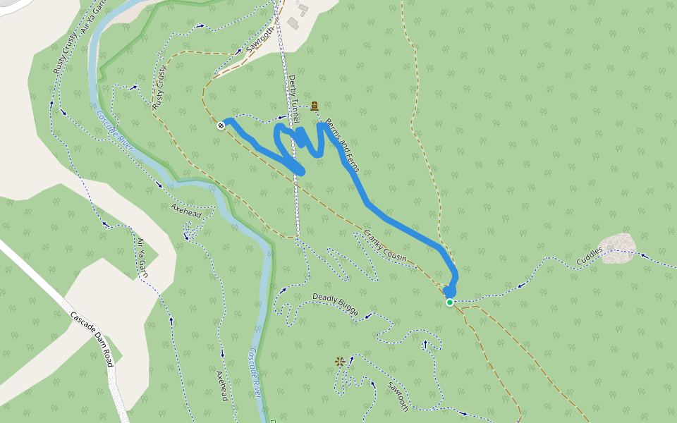 Berms and Ferns walking route map in Derby