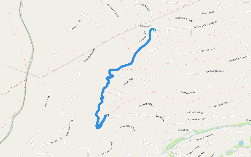 Coyote walking route map in Angel Fire