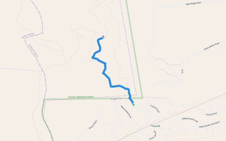 Ho Chin Min walking route map in Angel Fire