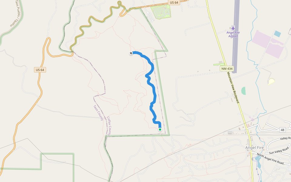 Whoop De Do walking route map in Angel Fire