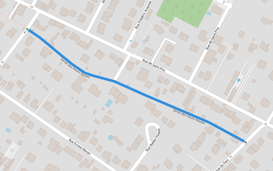 Sente des Hauts Navets walking route map in Saint-Leu-la-Forêt