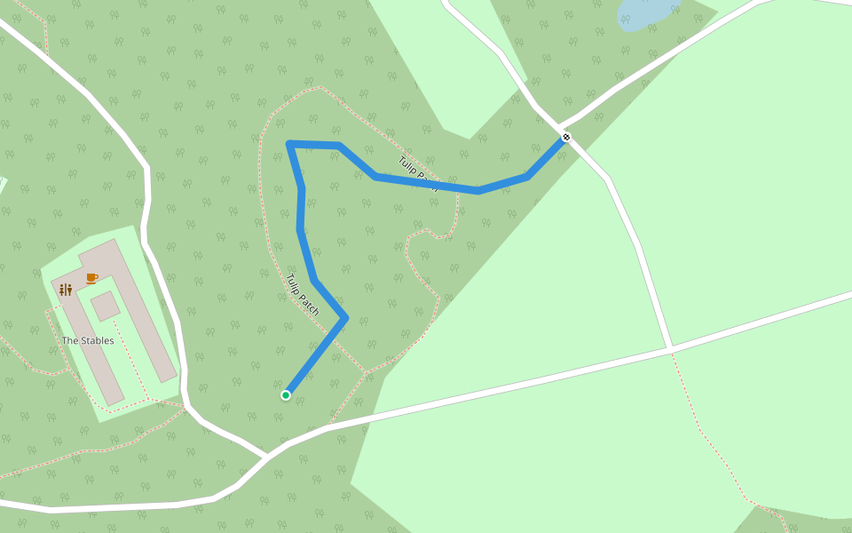 Tulip Patch walking route map in Waddesdon