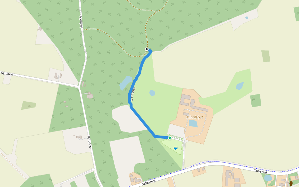 To Fledskov walking route map in Ugerløse