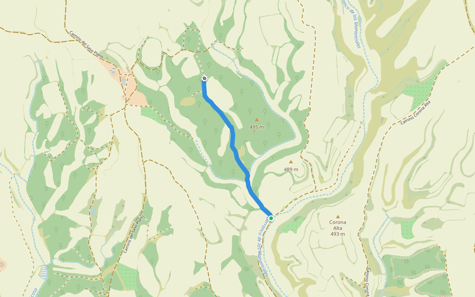 Camino del Castillo de Saso Plano walking route map in Almudévar