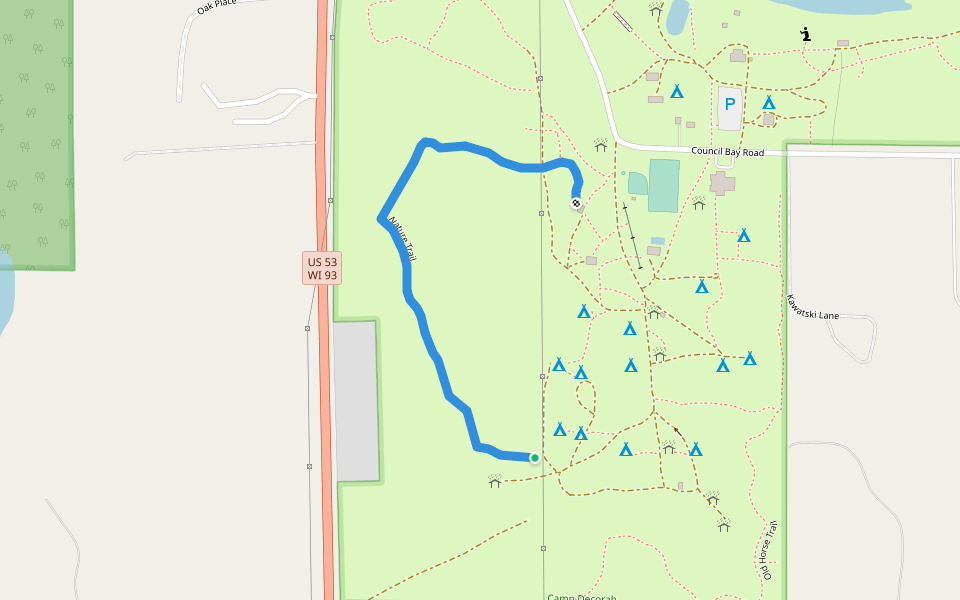 Nature Trail walking route map in Holmen