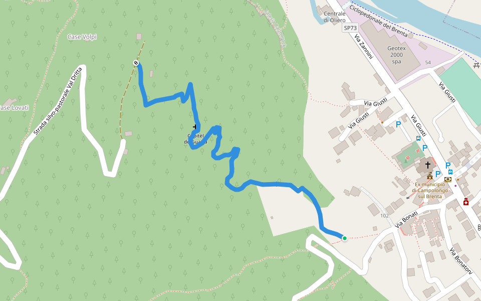 Sentiero didattico Antonia dal Sasso walking route map in Valbrenta