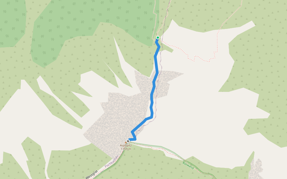 Aiplspitz Nordgrat walking route map in Fischbachau